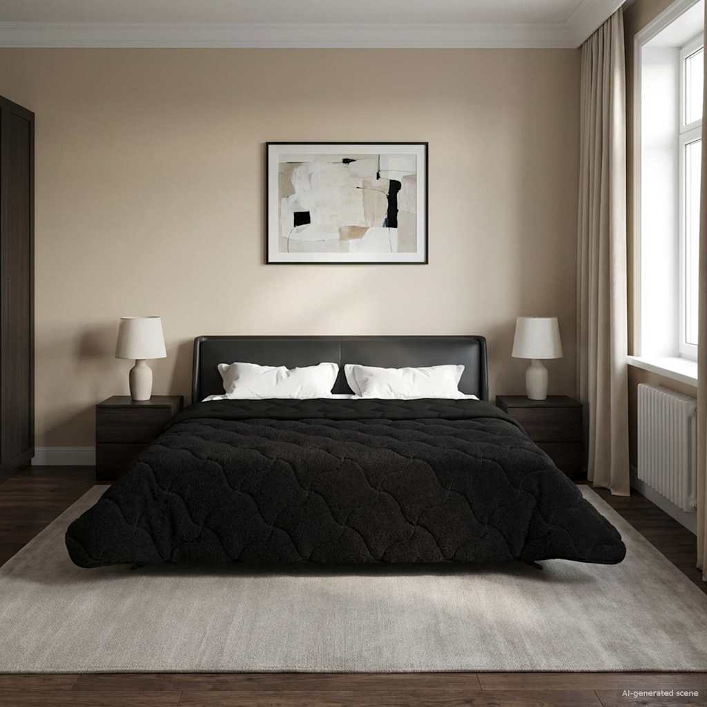 Žiemos antklodė Tikštas Juoda 200 x 240 cm