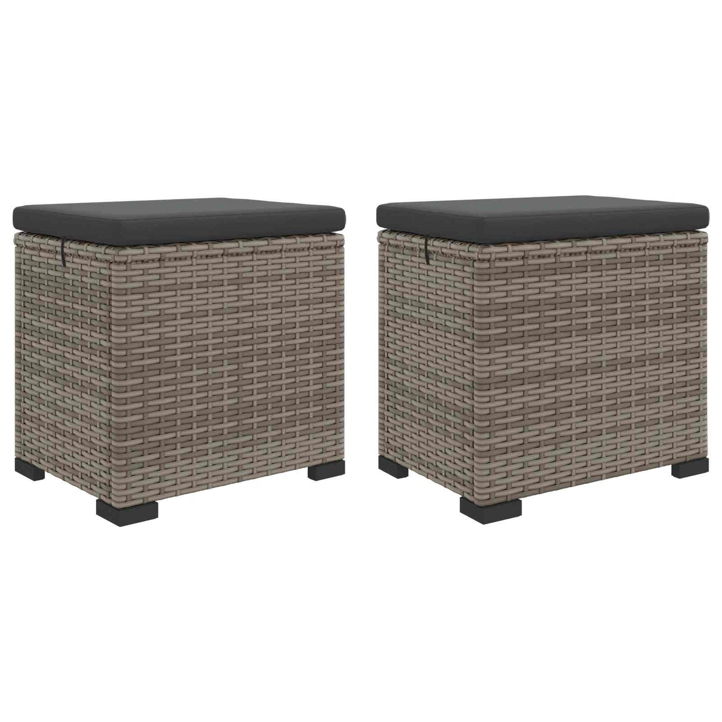 Sodo Pėdų Poilsis su Pagalvėle 2 pcs Pilka poliratanas