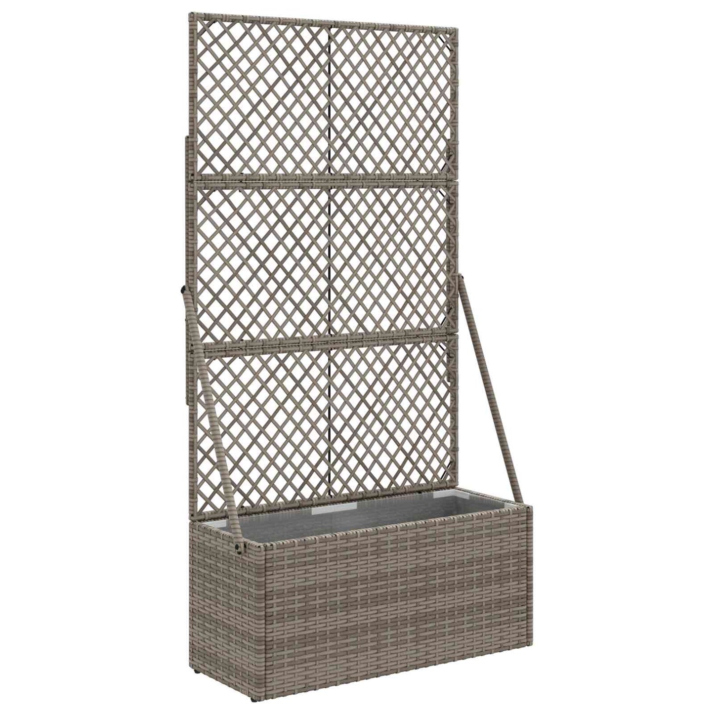 Sodas vazonas su trellis Pilka 70 x 30 x 135 cm poliratanas
