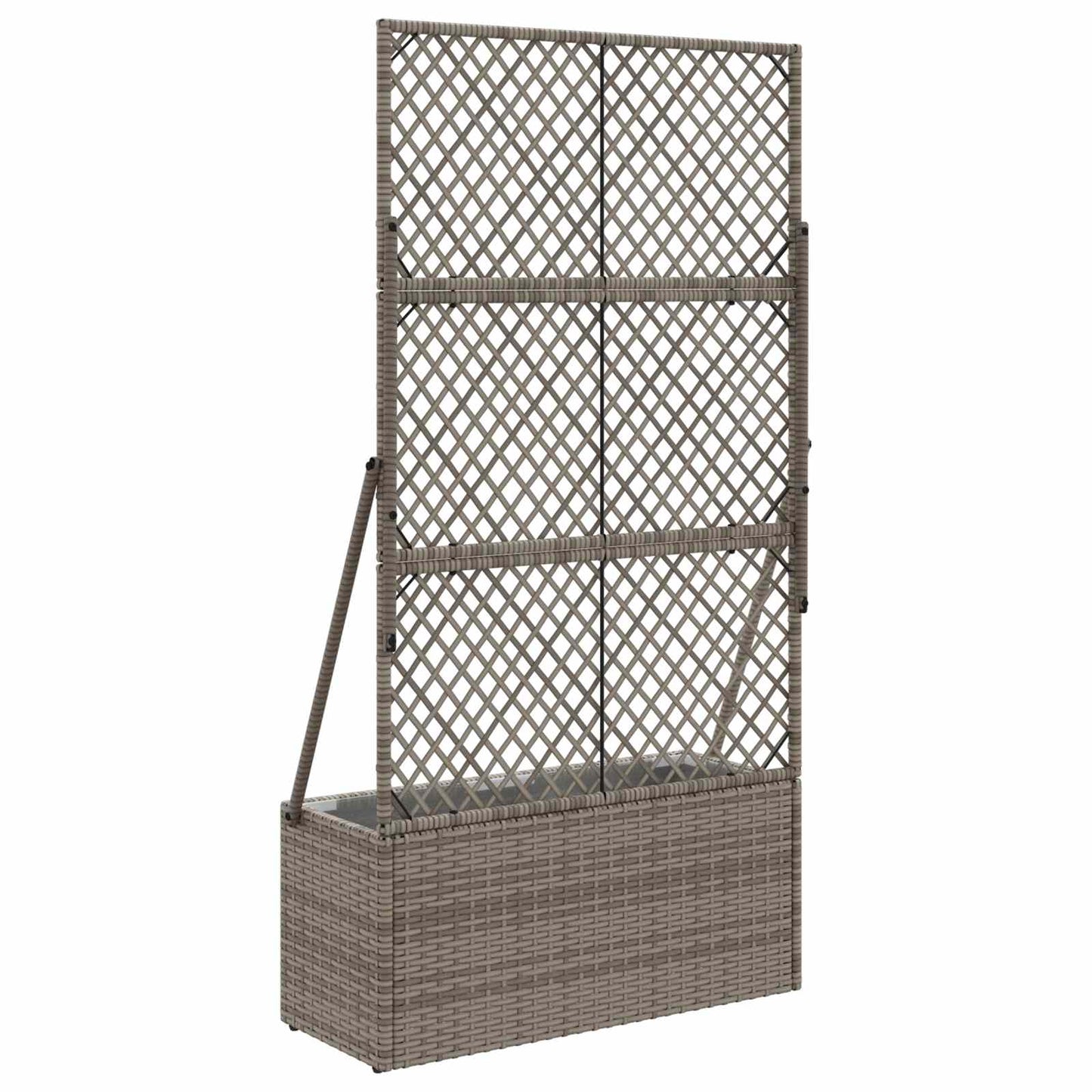 Sodas vazonas su trellis Pilka 70 x 30 x 135 cm poliratanas