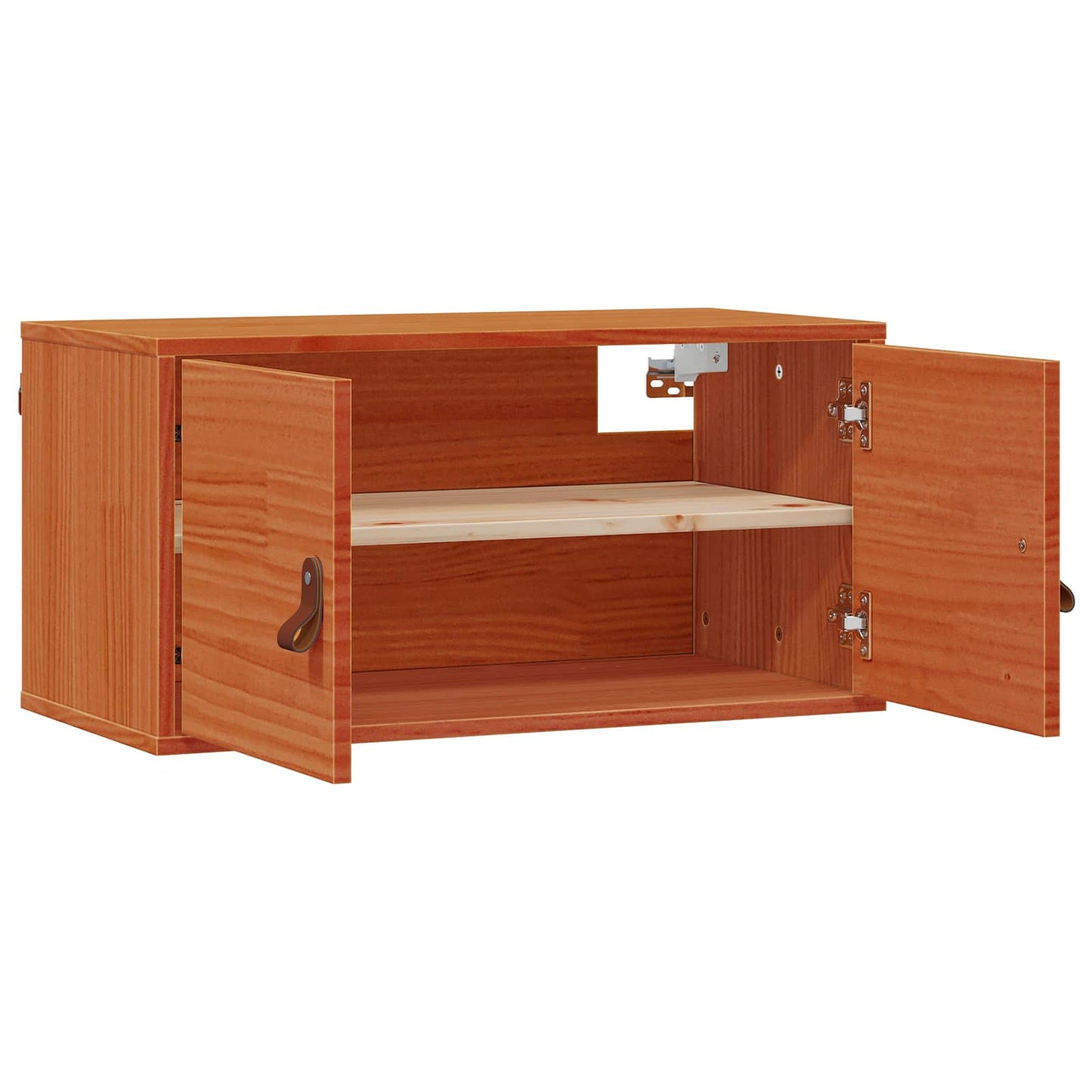 Sieninė spintelė su lentyna 2 pcs Vaško ruda 80 x 30 x 30 cm