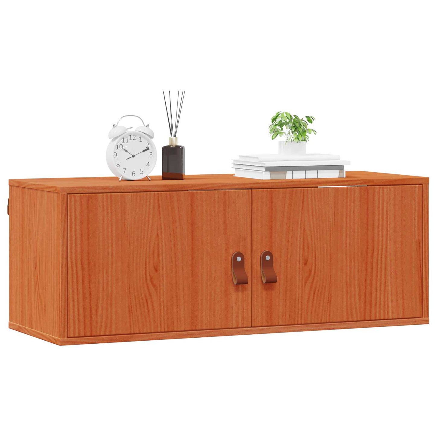 Sieninė spintelė su lentyna 2 pcs Vaško ruda 80 x 30 x 30 cm