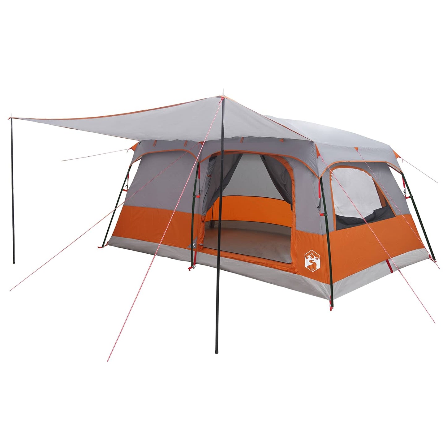 Šeimos palapinė su stogu Pilka ir oranžinė 500 x 400 x 230 cm