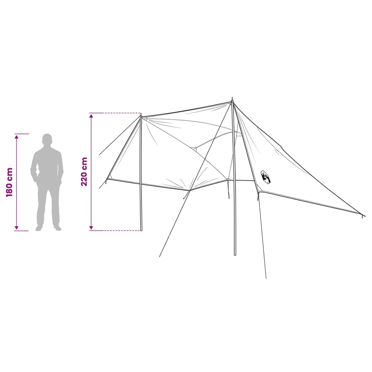 Automobilių palapinė su stogu Žalia 308 x 215 x 220 cm