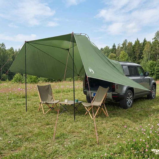 Automobilių palapinė Žalia 350 x 250 cm Poliesteris ir plienas