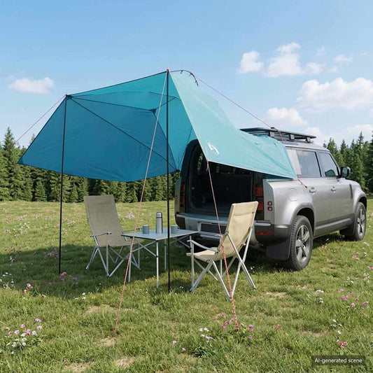 Automobilių palapinė Mėlyna 350 x 250 cm Poliesteris ir plienas