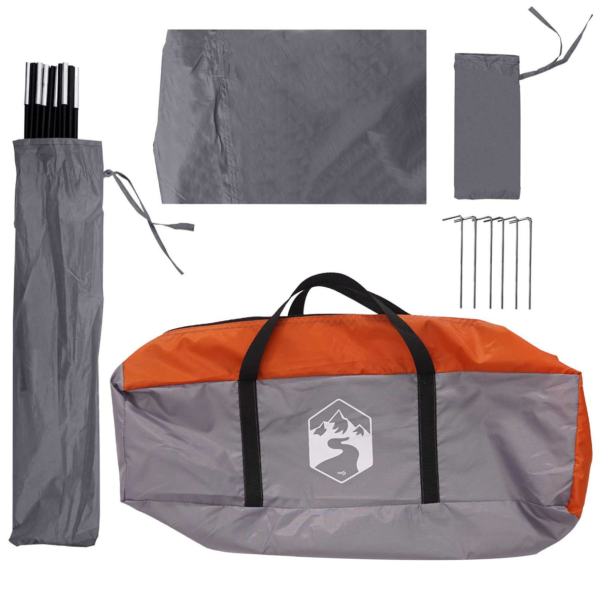 Automobilių palapinė su stogu Pilka ir oranžinė 350 x 250 cm