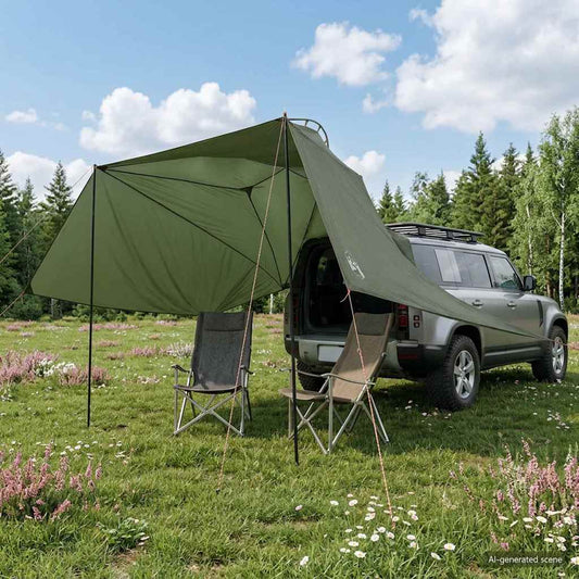 Automobilių palapinė su stogu Armijos Žalia 350 x 250 cm