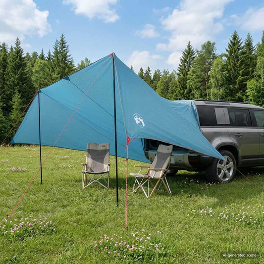 Transporto priemonės tentas su stogu Mėlyna 518 x 580 x 215 cm