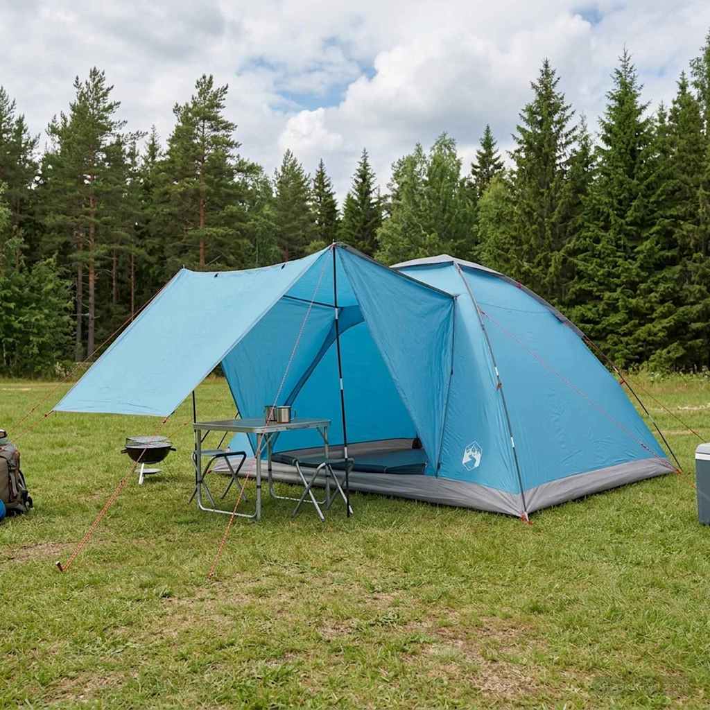 Kempingo palapinė Mėlyna 6 asmenims Poliesteris ir plienas