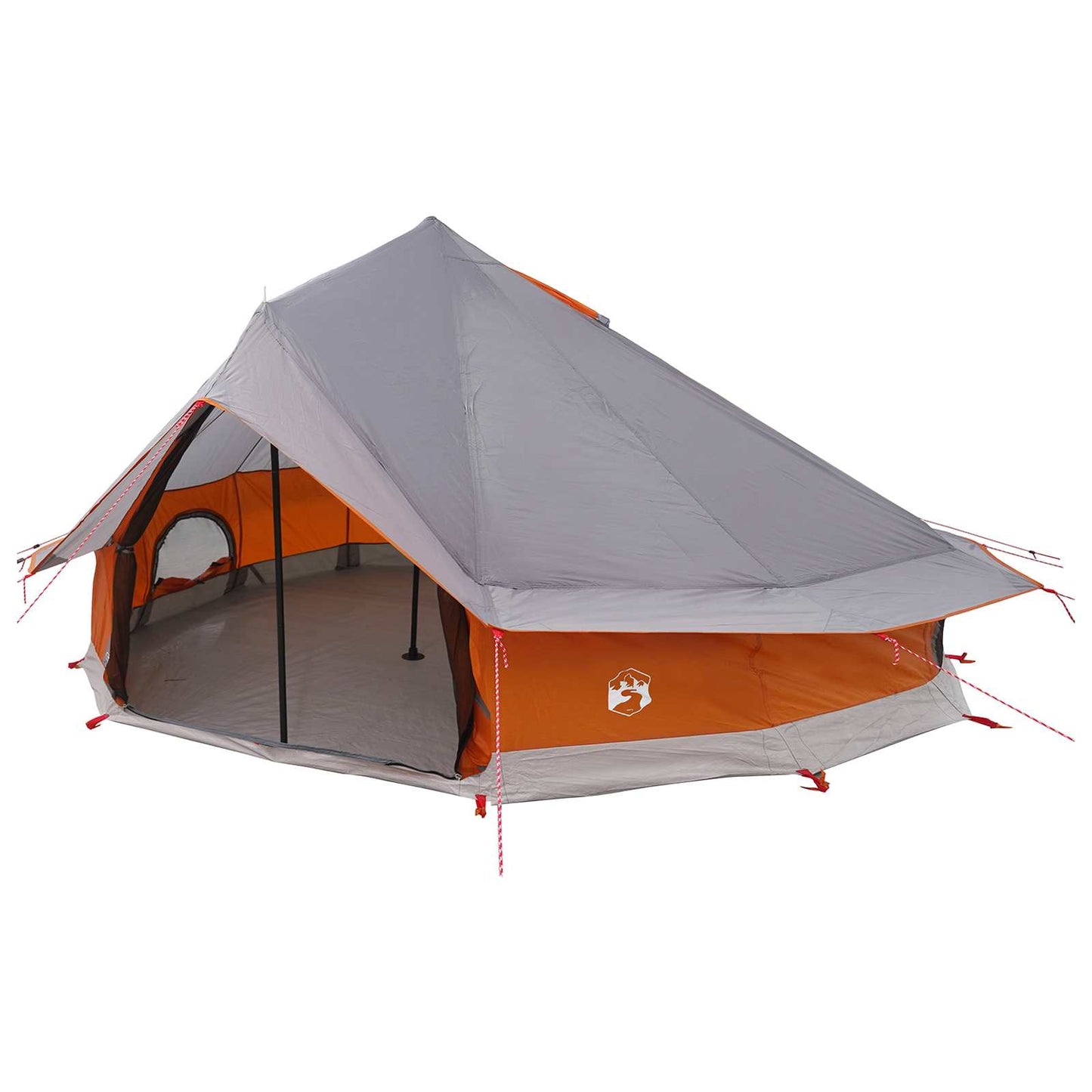 Tipi palapinė su stogu Pilka ir oranžinė 700 x 700 x 395 cm