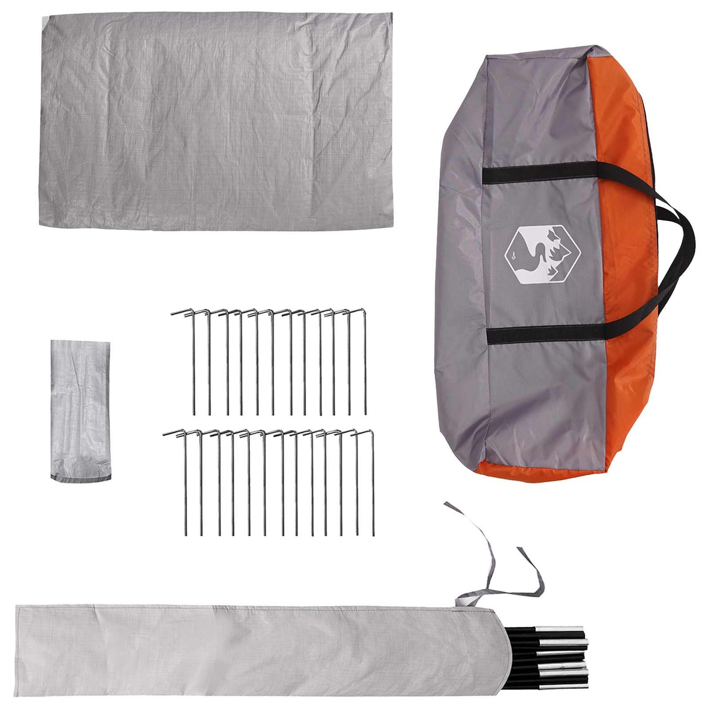 Tipi palapinė su stogu Pilka ir oranžinė 800 x 800 x 430 cm
