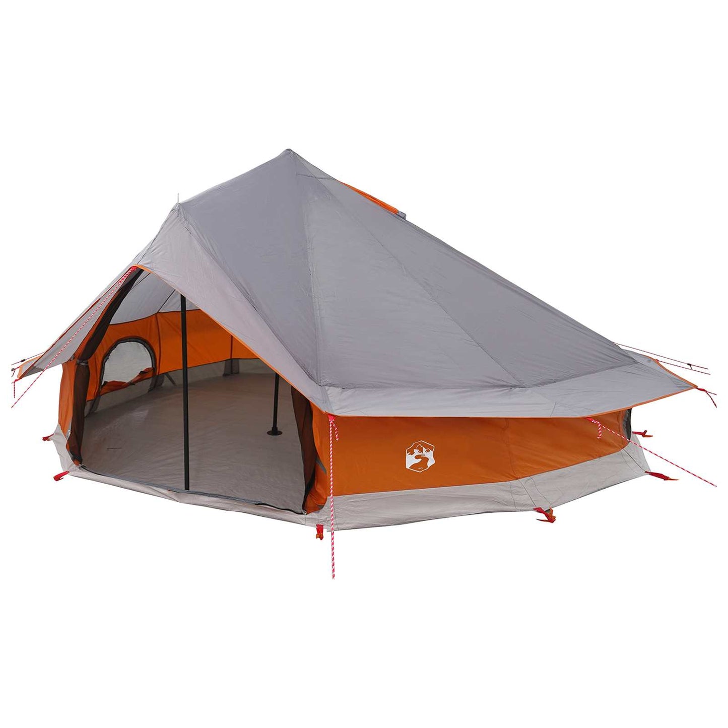 Tipi palapinė su stogu Pilka ir oranžinė 800 x 800 x 430 cm