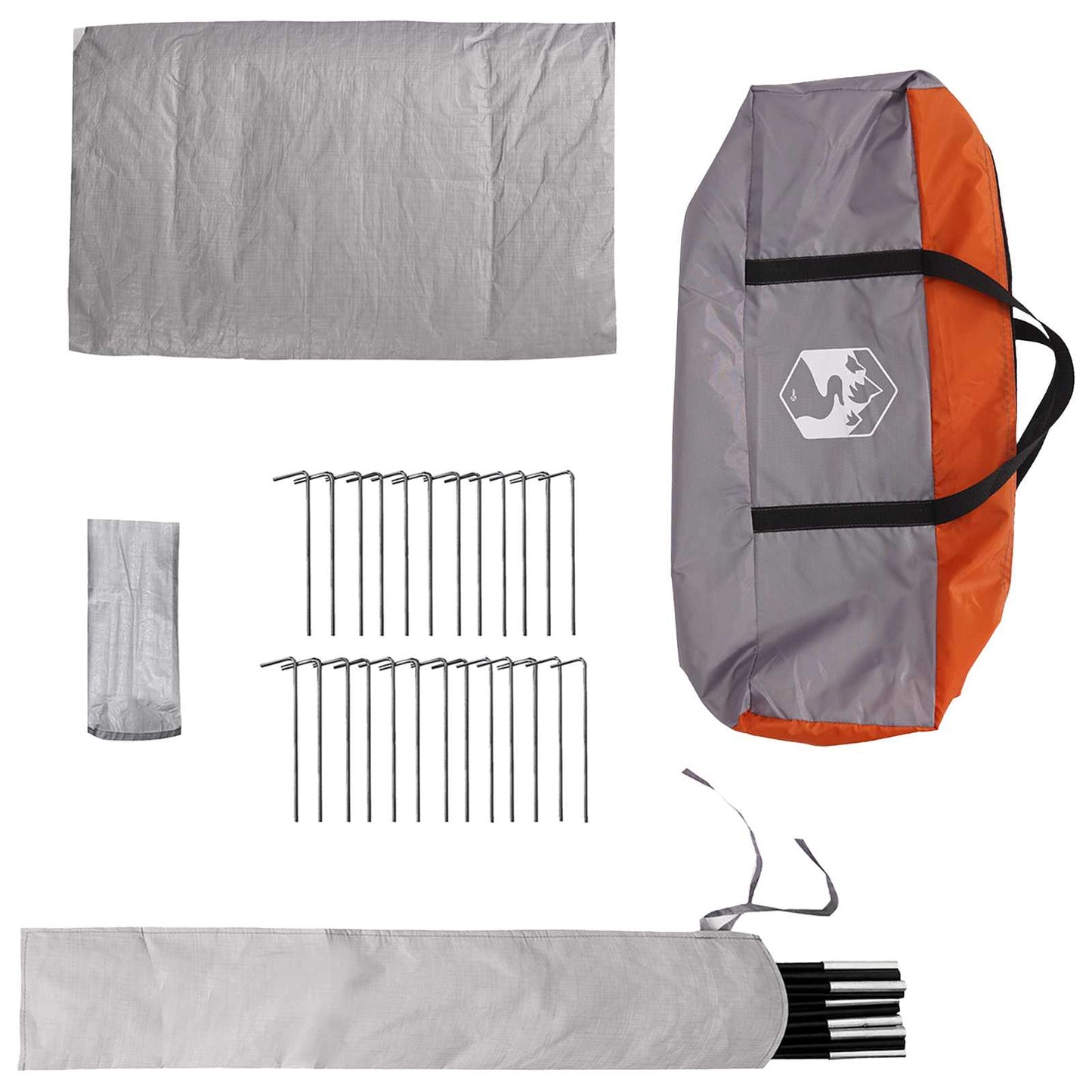 Tipi palapinė su stogu Pilka ir oranžinė 250 x 250 cm