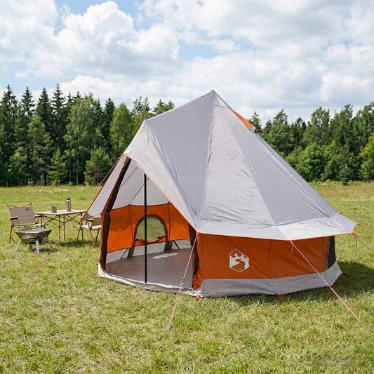 Tipi palapinė su stogu Pilka ir oranžinė 250 x 250 cm