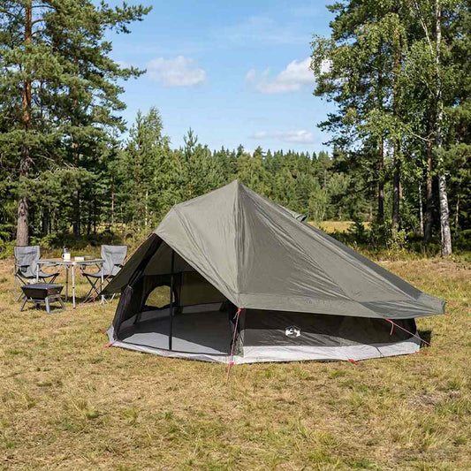 Tipi palapinė su stogu Ruda Pilka 800 x 800 x 430 cm
