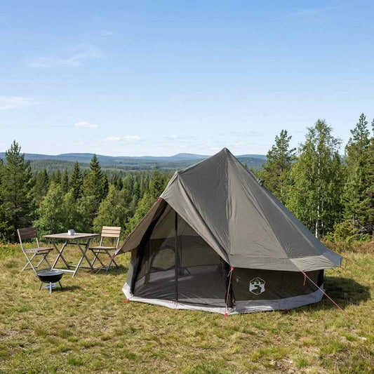 Tipi palapinė Ruda Pilka 250 x 250 cm Poliesteris ir plienas