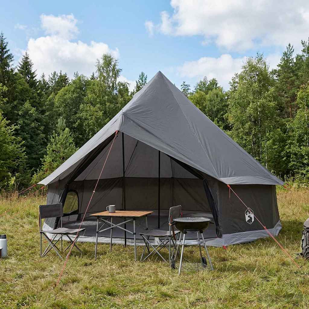 Tipi palapinė su stogu Ruda Pilka 300 x 300 x 200 cm