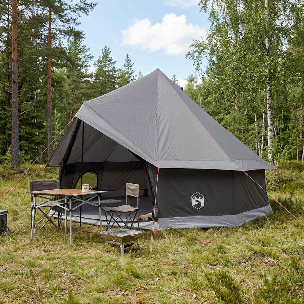 Tipi palapinė su stogu Ruda Pilka 400 x 400 x 250 cm