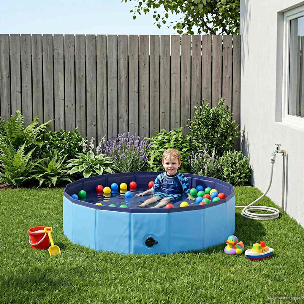 Sulankstoma šunų plaukimo baseinas Mėlyna 80 x 80 x 20 cm PVC