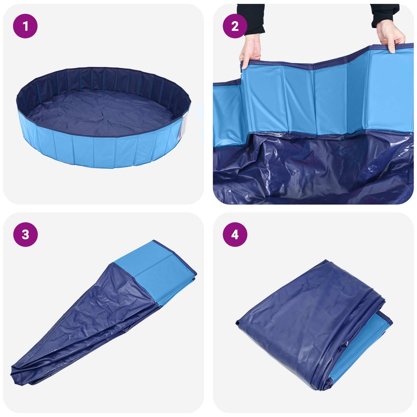 Sulankstoma šunų plaukimo baseinas Mėlyna 80 x 80 x 20 cm PVC