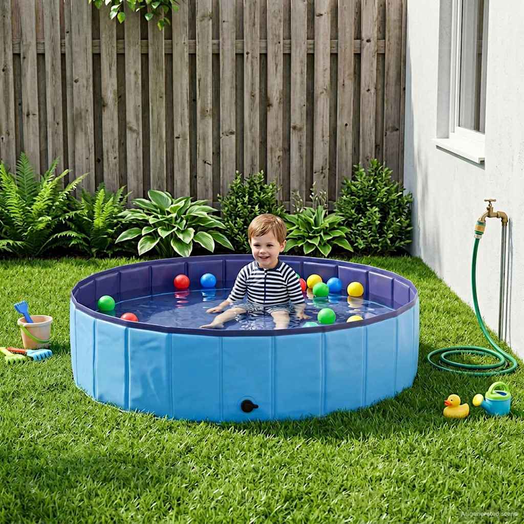 Sulankstoma šunų plaukimo baseinas Mėlyna 120 x 120 x 30 cm PVC