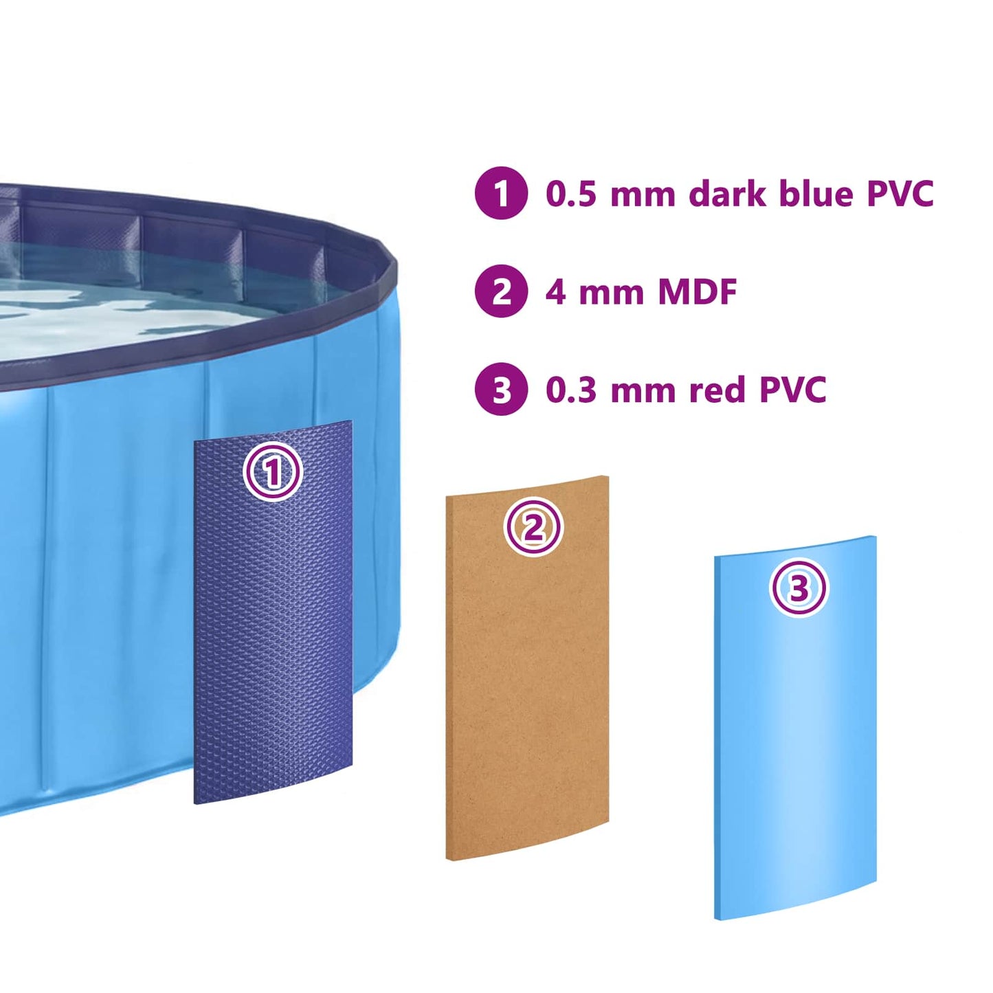 Sulankstoma šunų plaukimo baseinas Mėlyna 120 x 120 x 30 cm PVC