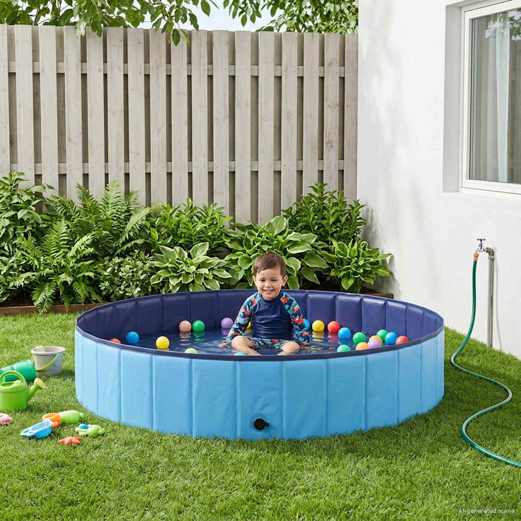 Sulankstoma šunų plaukimo baseinas Mėlyna 160 x 160 x 30 cm PVC