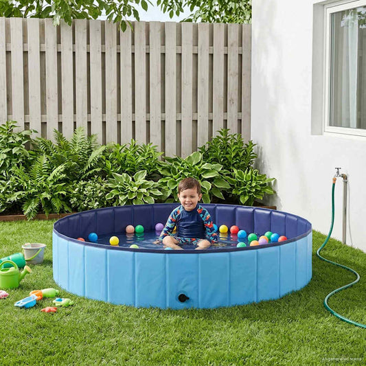 Sulankstoma šunų plaukimo baseinas Mėlyna 160 x 160 x 30 cm PVC