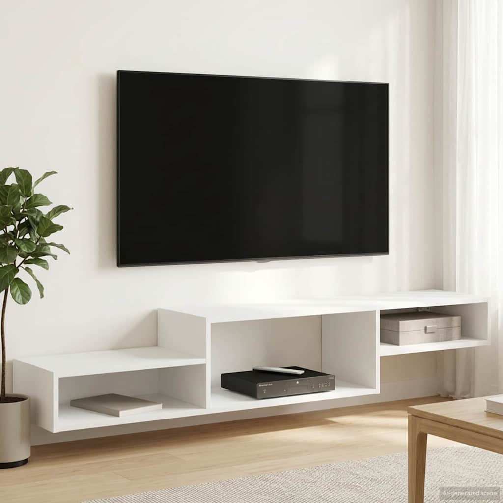 Sieninis televizoriaus stovas Sieninis Balta 150 x 28 x 26 cm