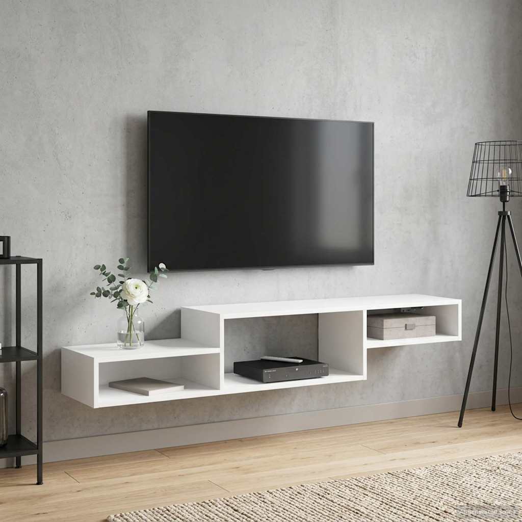Sieninis televizoriaus stovas Sieninis Balta 150 x 28 x 26 cm