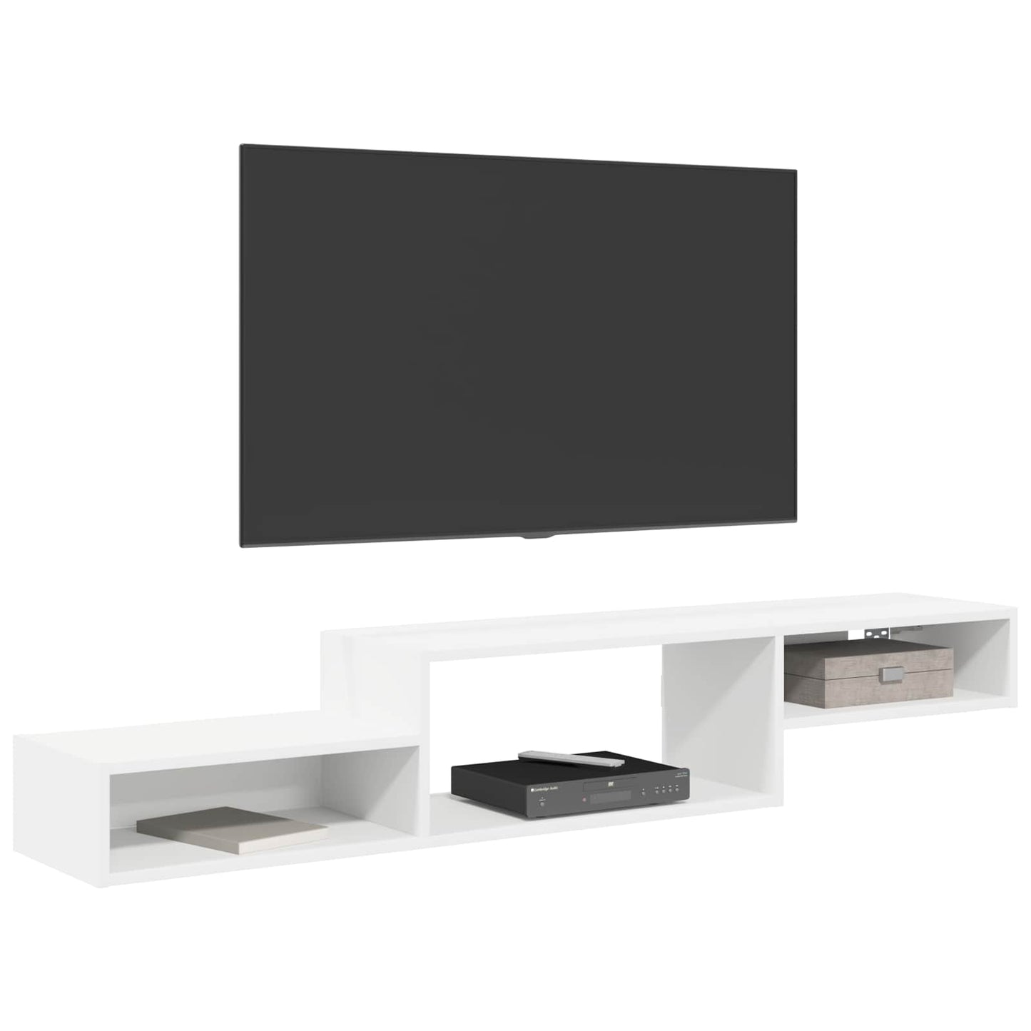 Sieninis televizoriaus stovas Sieninis Balta 150 x 28 x 26 cm