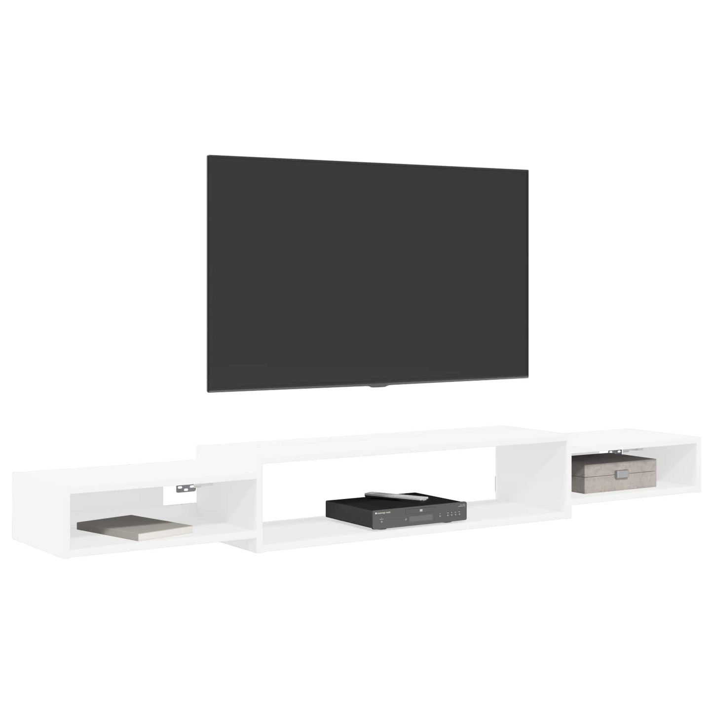 Sieninis televizoriaus stovas Sieninis Balta 180 x 28 x 21 cm