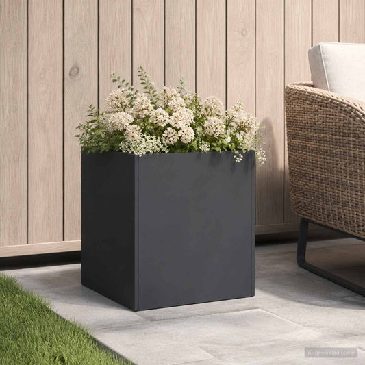 Sodo vazonas Juoda 25 x 25 x 25 cm Šaltai valcuotas plienas