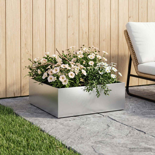 Sodo vazonas Sidabrinė 60 x 60 x 20 cm Galvanizuotas plienas