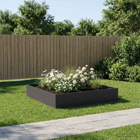 Sodo vazonas Juoda 100 x 100 x 20 cm Šaltai valcuotas plienas
