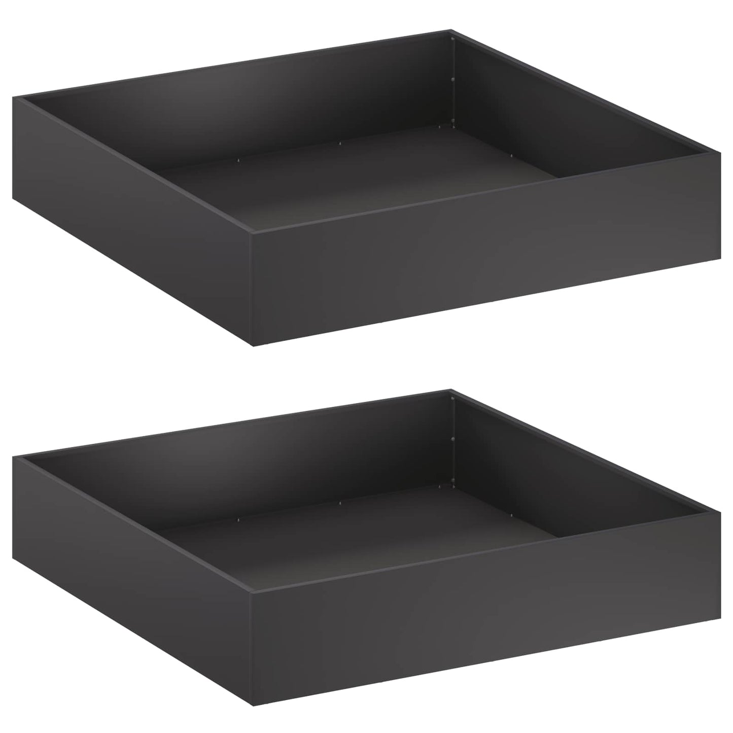 Sodo vazonas 2 vnt. Juoda 100 x 100 x 20 cm