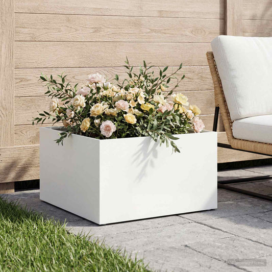 Sodo vazonas Balta 60 x 60 x 30 cm Šaltai valcuotas plienas