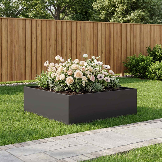 Sodo vazonas Juoda 100 x 100 x 30 cm Šaltai valcuotas plienas