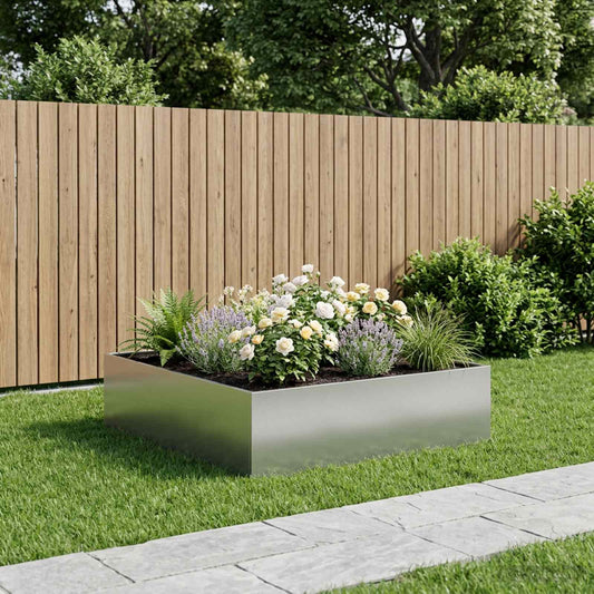 Sodo vazonas Sidabrinė 100 x 100 x 30 cm Galvanizuotas plienas