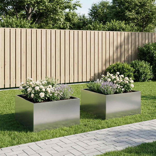 Sodo vazonas 2 vnt. Sidabrinė 60 x 60 x 40 cm