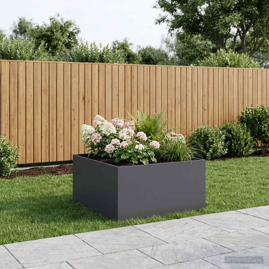 Sodo vazonas Antracito 80 x 80 x 40 cm Šaltai valcuotas plienas