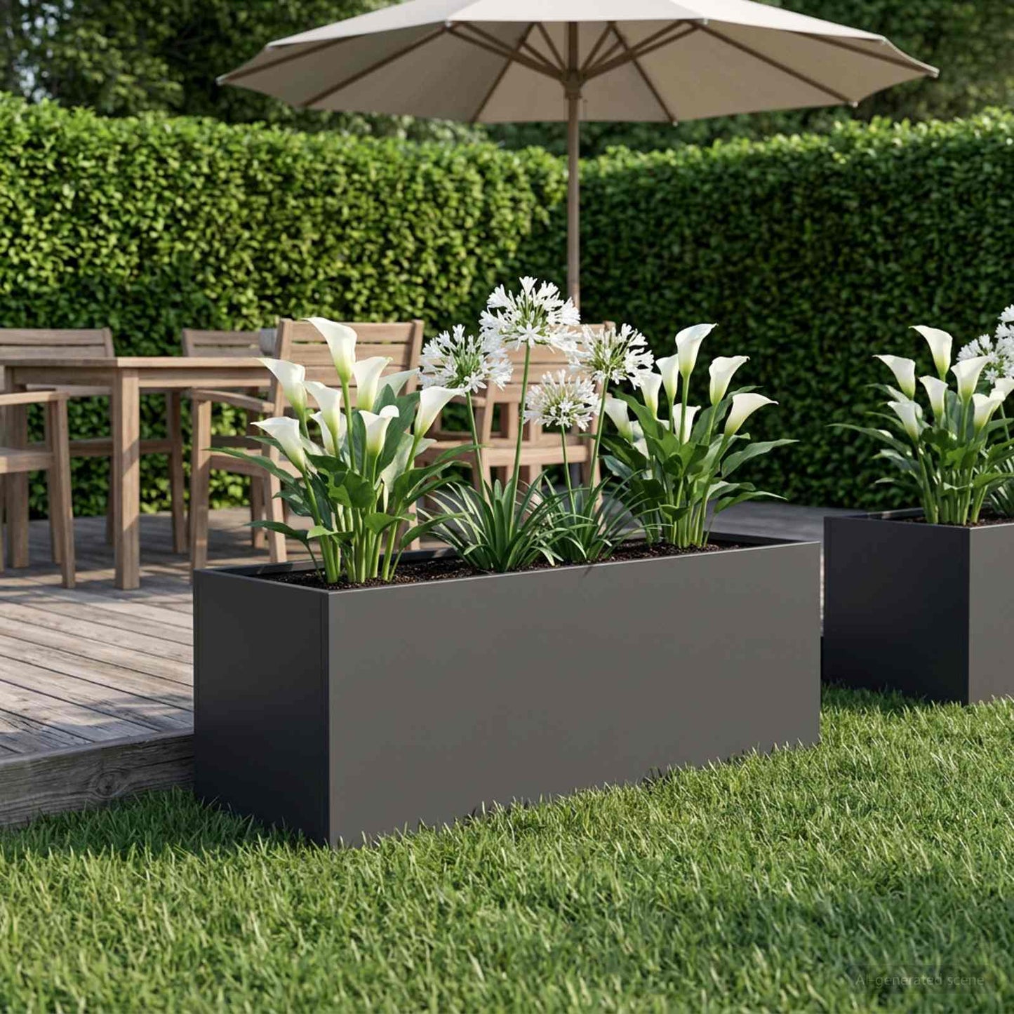 Sodo vazonas Juoda 40 x 20 x 20 cm Šaltai valcuotas plienas