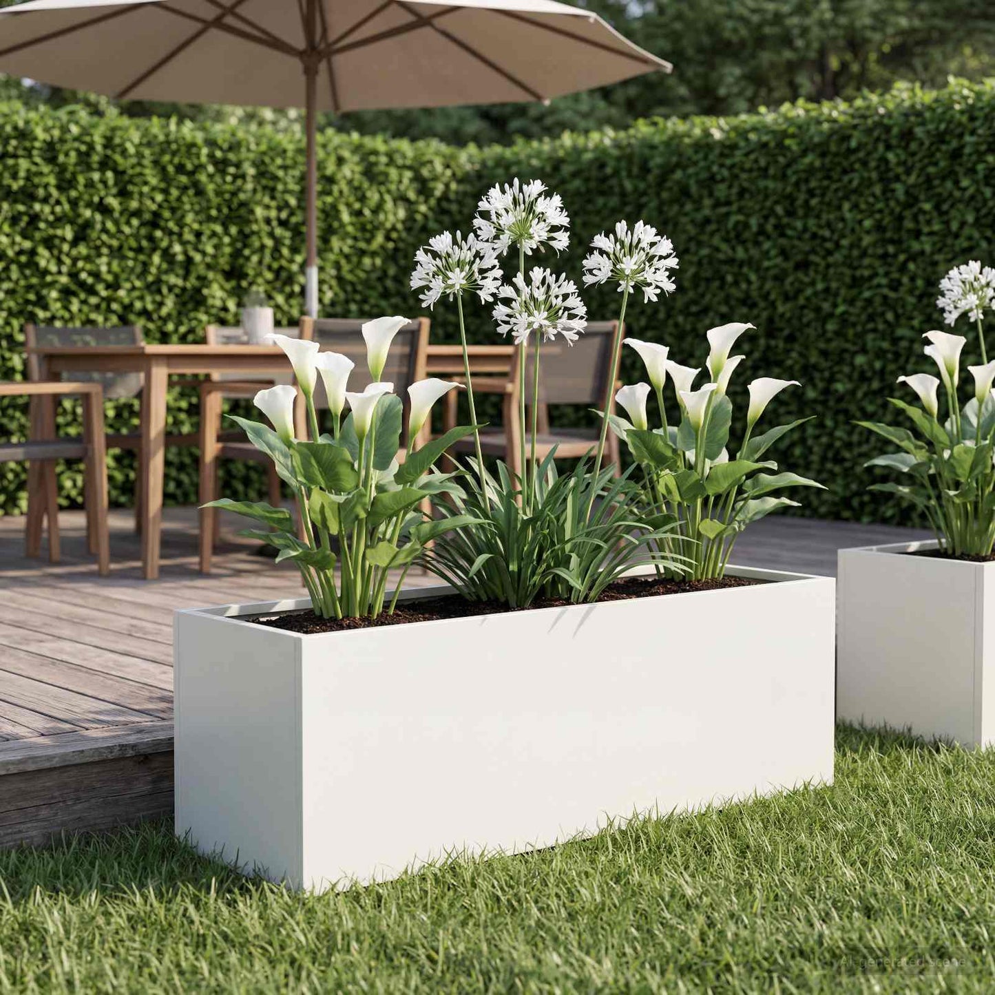 Sodo vazonas Balta 40 x 20 x 20 cm Šaltai valcuotas plienas