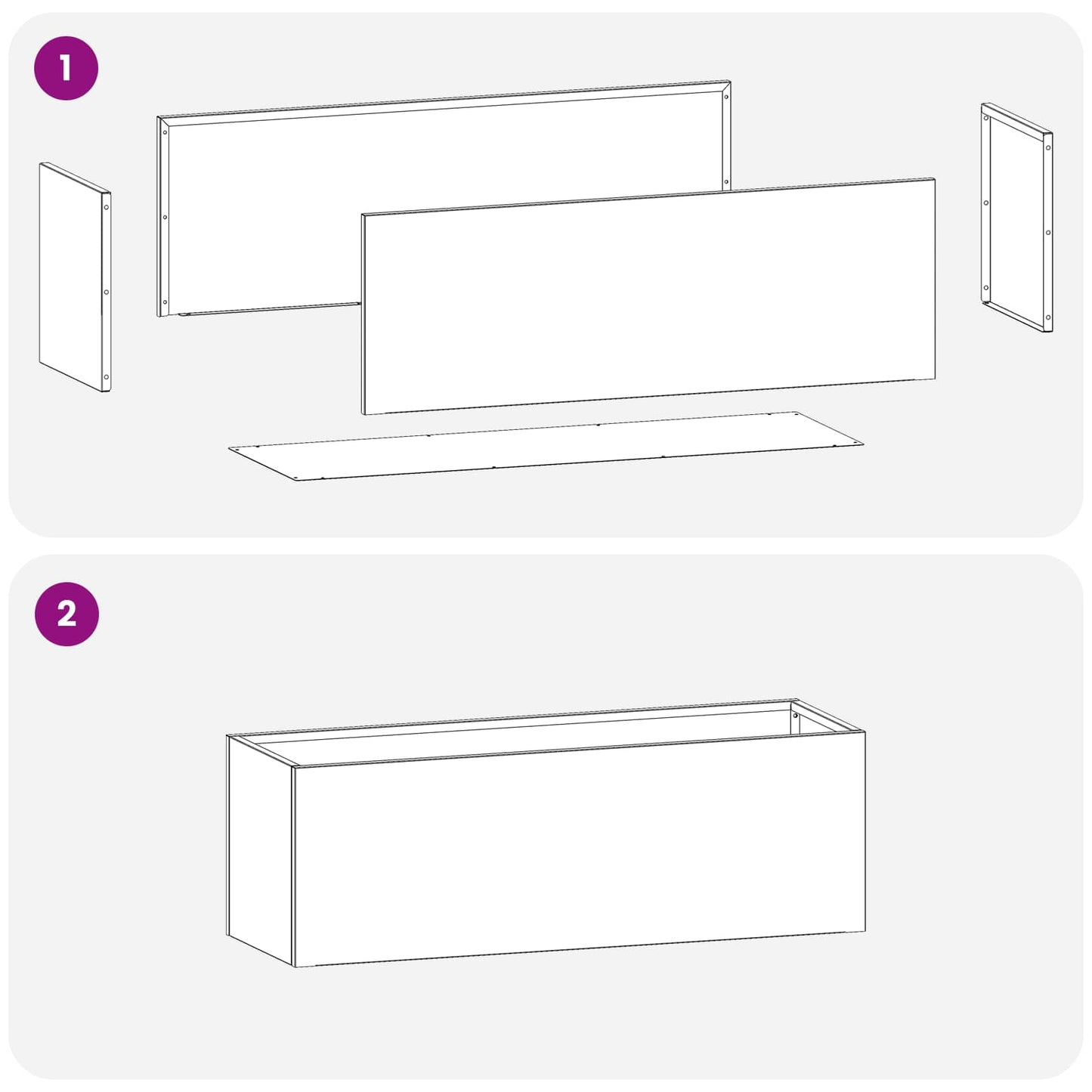 Sodo vazonas Balta 60 x 20 x 20 cm Šaltai valcuotas plienas