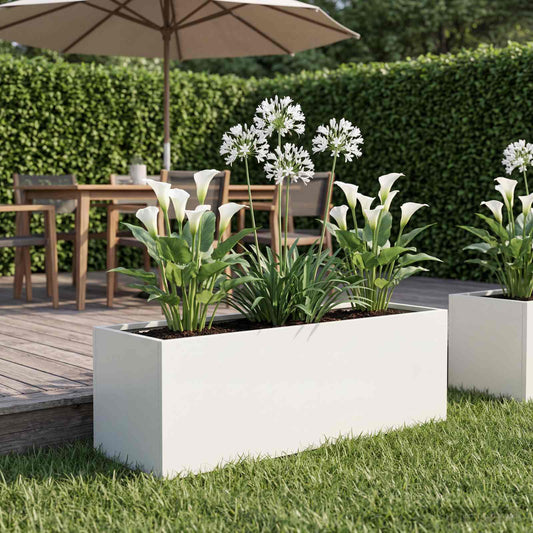 Sodo vazonas Balta 60 x 20 x 20 cm Šaltai valcuotas plienas