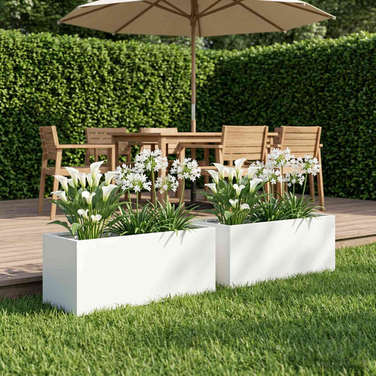 Sodo vazonas 2 vnt. Balta 60 x 20 x 20 cm