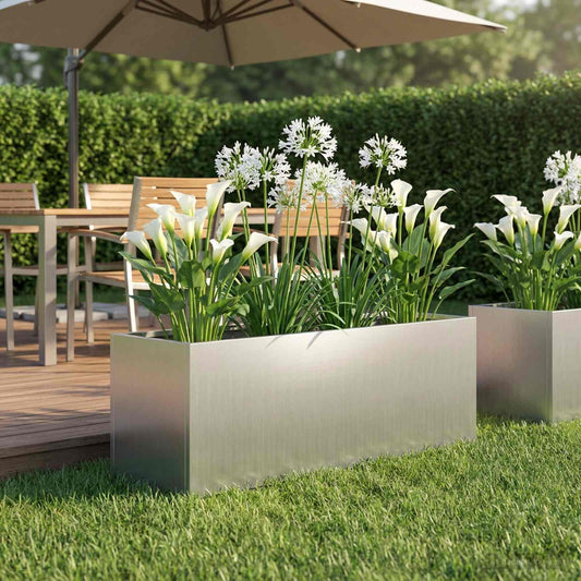 Sodo vazonas Sidabrinė 60 x 20 x 20 cm Galvanizuotas plienas