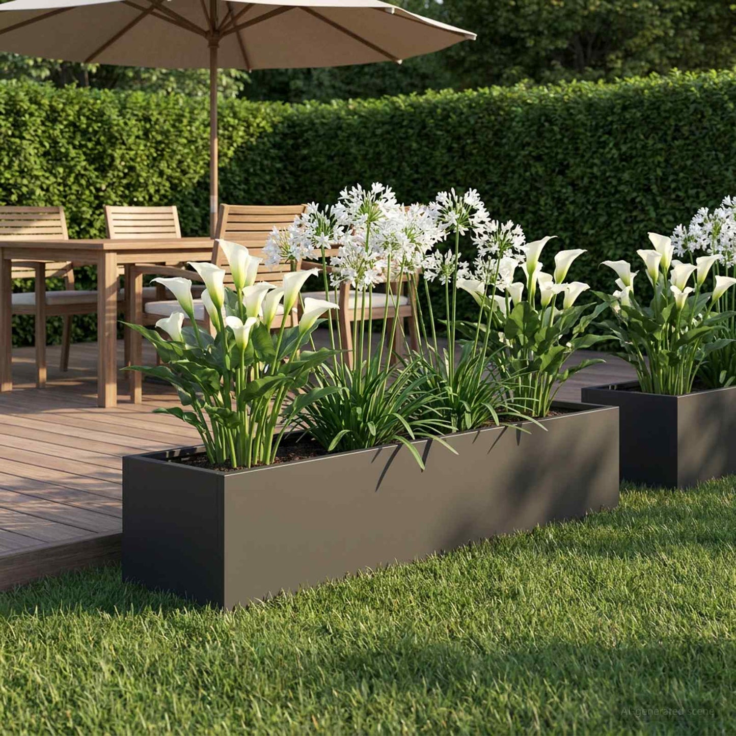 Sodo vazonas Juoda 100 x 20 x 20 cm Šaltai valcuotas plienas