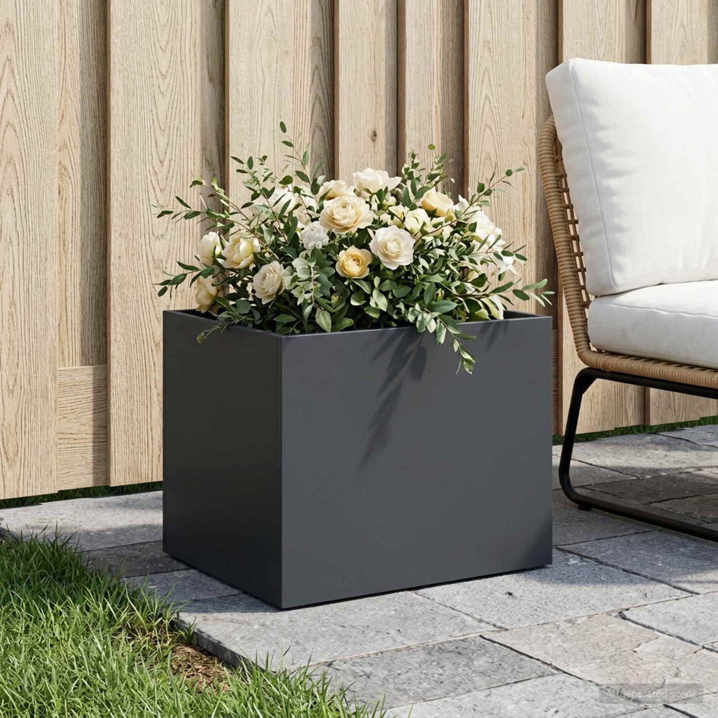 Sodo vazonas Antracito 40 x 30 x 30 cm Šaltai valcuotas plienas
